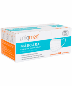 Máscara Cirúrgica Descartável Tripla cx c/ 50 unid - Uniqmed